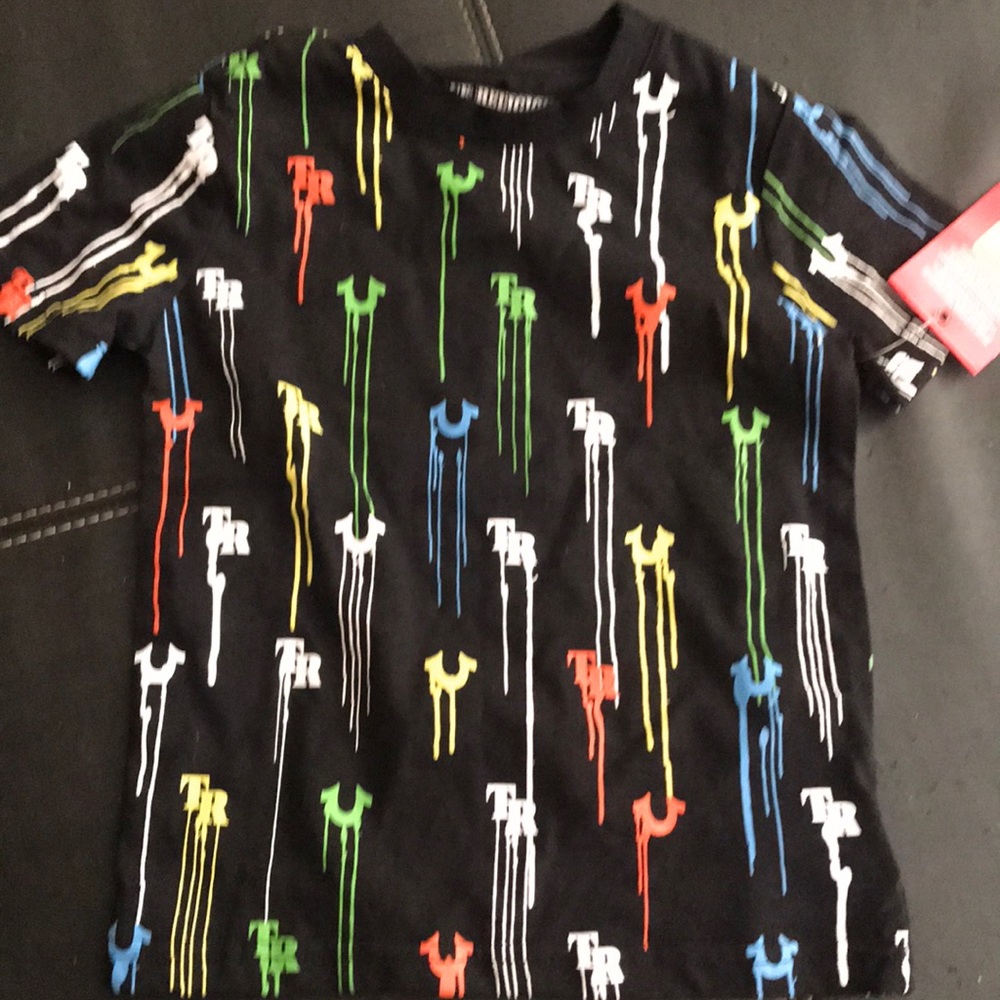 New True religion all-over logo t shirt